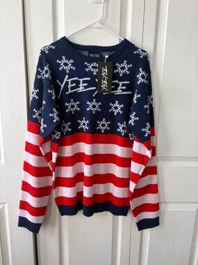 Yee Yee Patriotic Snowflake Knit Sweater